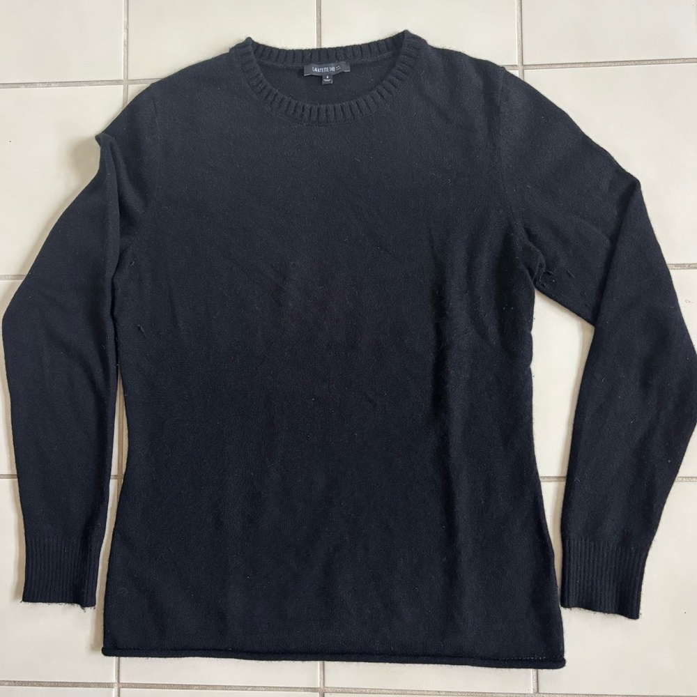 Lafayette 148 New York Black Crewneck Sweater